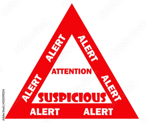 Fototapeta Bold red text "Alert" on a white background, ideal for emergency notifications, warnings, online security alerts, scam warnings, or urgent digital messages.
