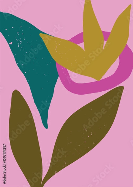 Fototapeta Abstract geometric wall art background vector 