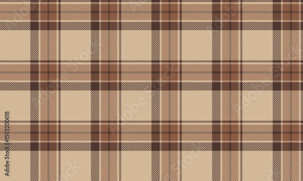 Obraz Seamless plaid, cream, brown, warm and classic feel, suitable for textile design, clothing, skirts or pants, adding charm to a simple but unique style.