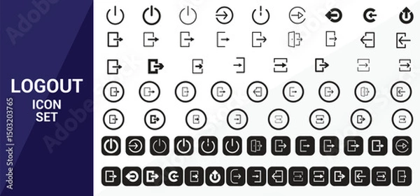 Fototapeta Logout icon design for ui and app design