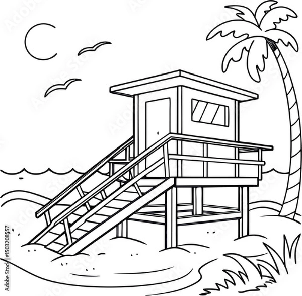 Obraz Architectural sketch of a house plan showing its structure and design