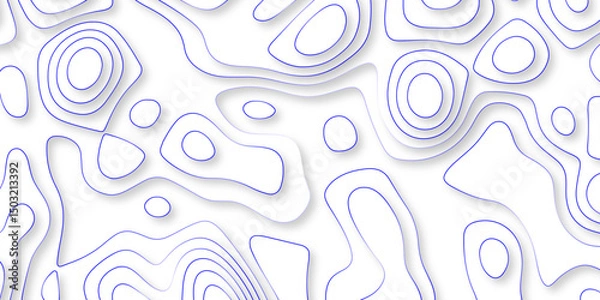Fototapeta Abstract topographic contours map background, wave paper curved reliefs abstract background. geographic line map Modern design with topographic wavy pattern design for poster. vector illustration.	