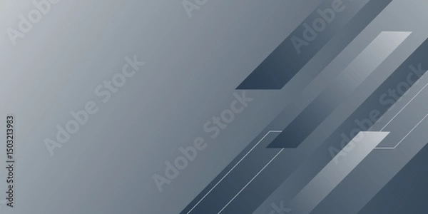 Obraz Modern Gray Layers: Abstract Background with Geometric Lines. shiny lines layers. Dynamic shapes composition. Texture with light silver rectangle element decoration. illustration for presentation.	