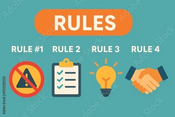 Obraz Illustration Showing Important Business Rules for Success and Productivity