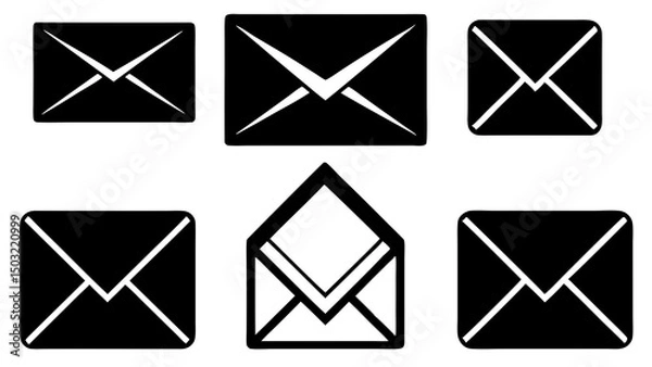 Obraz e mail icons Vector icon illustration silhouette Graphics design image white background