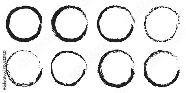 Obraz Hand drawn circle line sketch set isolated on white background. Vector circular scribble doodle round circles for message and for note mark . Vector illustration. eps10