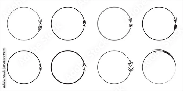 Obraz Hand drawn circle line sketch set isolated on white background. Vector circular scribble doodle round circles for message and for note mark . Vector illustration. eps10