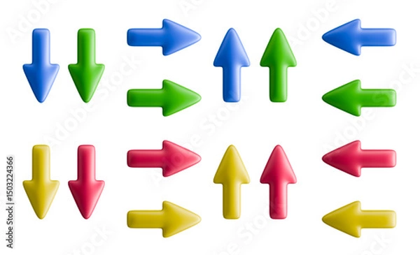 Obraz Vividly clear arrows show multiple directions straight ahead.