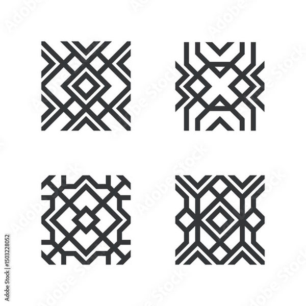 Obraz Simple Geometric Square Shape Decorative Pattern Design with Unique Arrangement