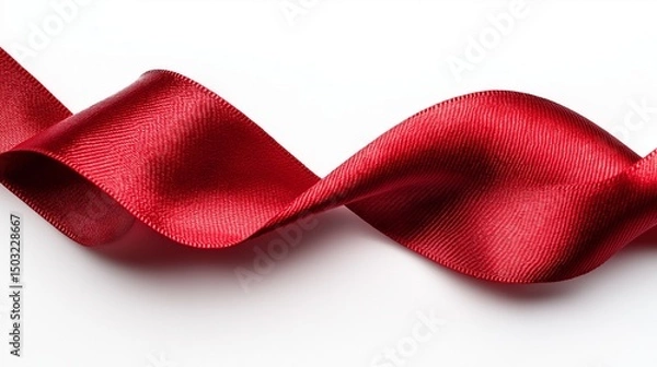 Fototapeta Red Satin Ribbon Texture for Elegant Crafting