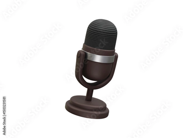 Fototapeta Microphone icon 3d rendering illustration