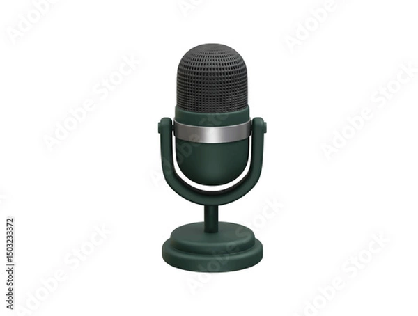 Fototapeta Microphone icon 3d rendering illustration