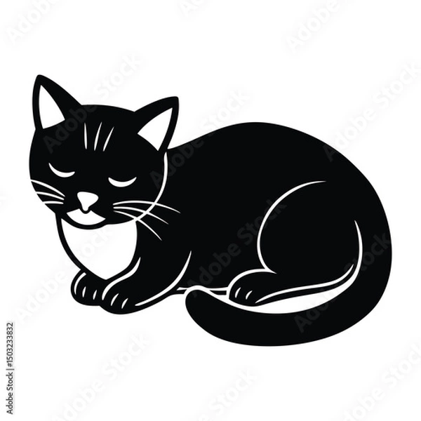 Fototapeta vector illustration of a cat