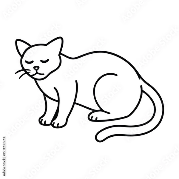Fototapeta vector illustration of a cat