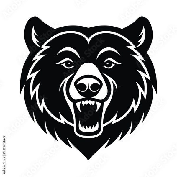 Fototapeta vector illustration of bear head