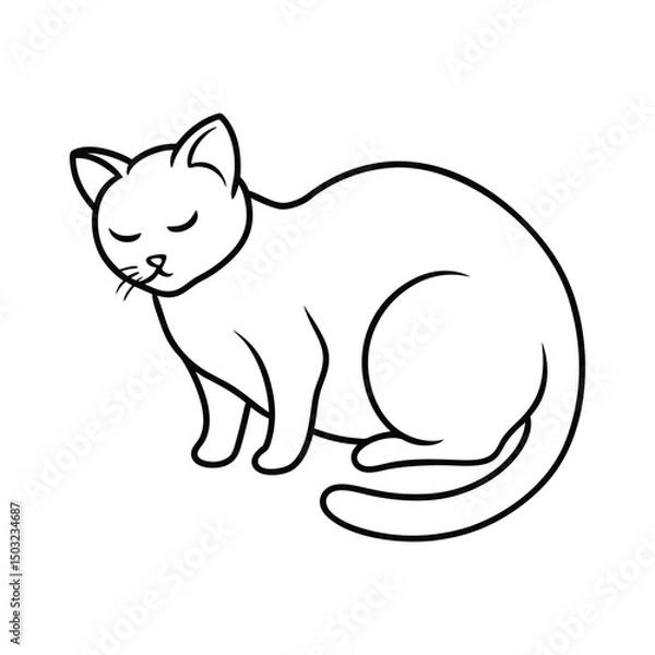 Fototapeta vector illustration of a cat