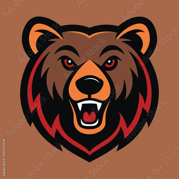 Fototapeta vector illustration of bear head