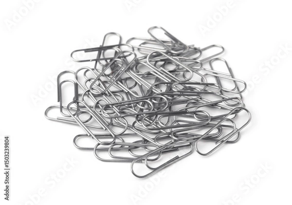 Obraz Heap of steel paper clips