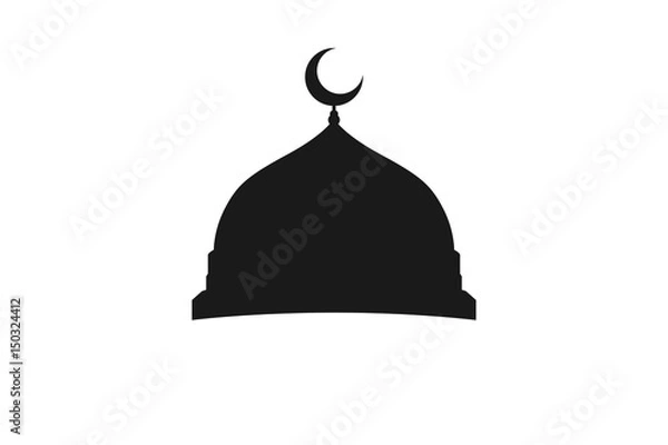 Obraz Mosque dome icon vector on white background