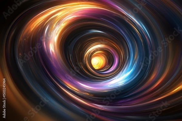 Fototapeta Abstract swirling vortex of vibrant light and color
