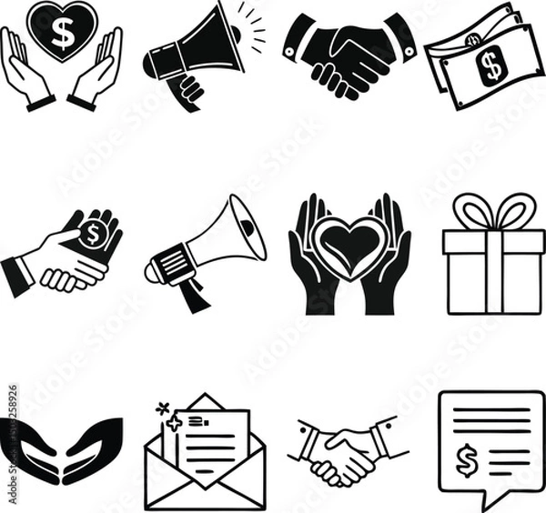Obraz set of icons for business