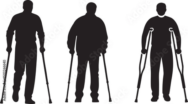 Obraz  man and crutches icon