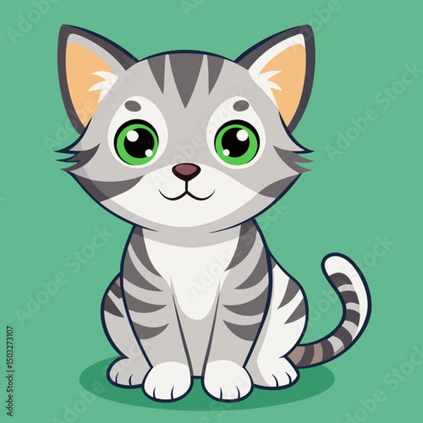 Obraz cute vector cartoon cat