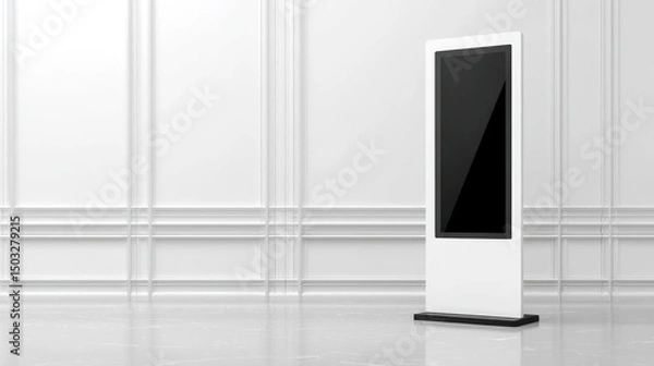 Fototapeta Modern interactive kiosk in a minimalist setting