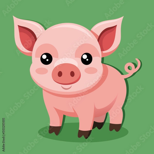 Obraz cute cartoon vector pig