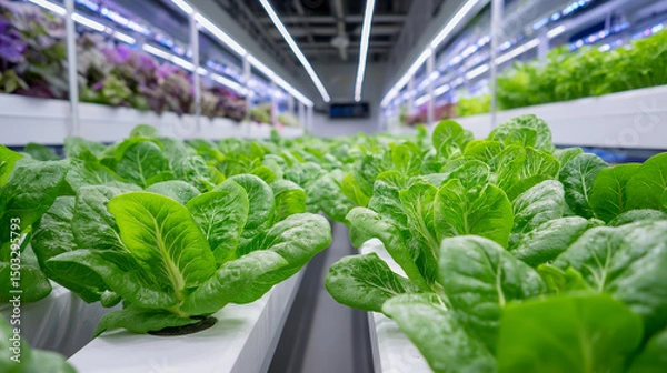 Obraz State-of-the-art agriculture technology lab with hydroponics and aeroponics
