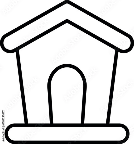 Obraz dog house icon vector illustration logo template for many purpose. Isolated on white background. Art & Illustration