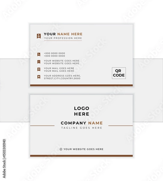 Obraz Modern business card template with black,maroon & white colors. Flat design vector abstract creative - Vector 
