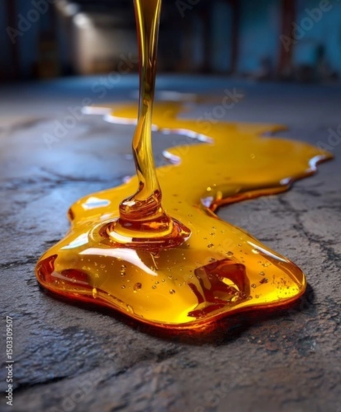 Obraz A glossy puddle of honey on the ground. 