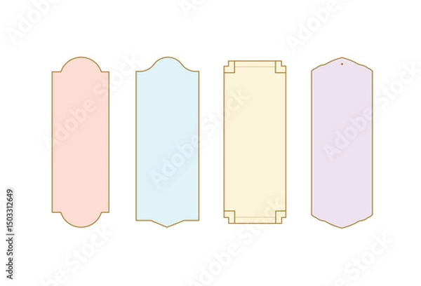 Fototapeta Set of Decorative vintage four frames and borders set, vector flower ornament. Old design
