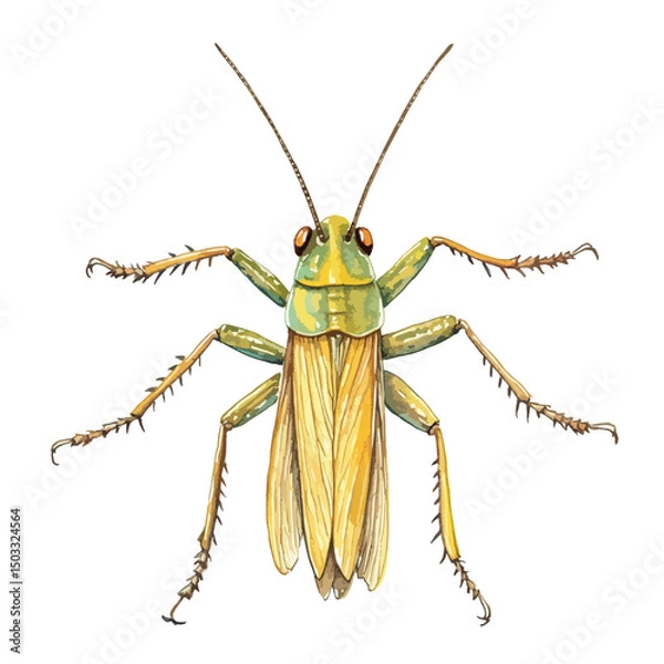 Fototapeta Detailed Watercolor Illustration of a Colorful Insect
