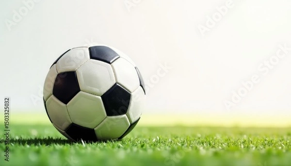 Fototapeta Well-worn football against pure white backdrop , game, object, retro