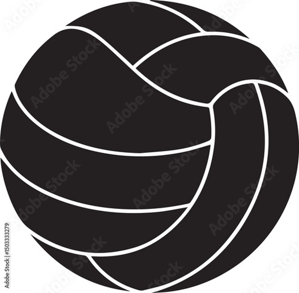 Obraz Volleyball Silhouette Black Vector | Illustration Vector Format