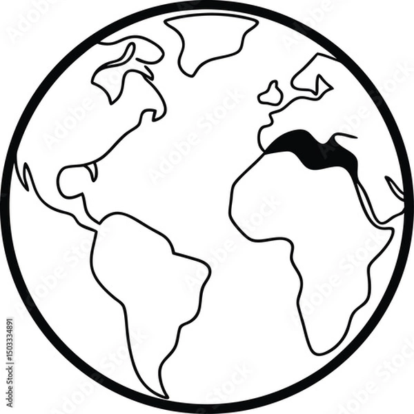 Fototapeta Earth globe vector illustration icon representing world map geography and travel design