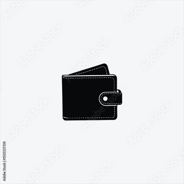 Fototapeta Wallet And Keys Vector Art Silhouette Design