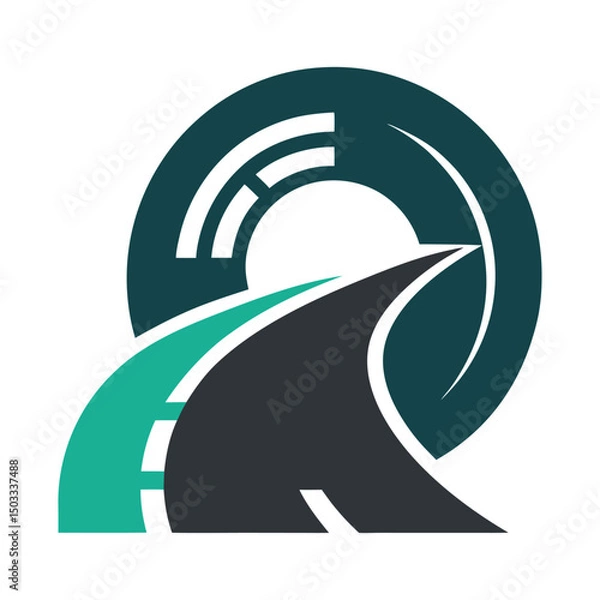 Obraz Logotipo de Estrada com Marca de Pneu