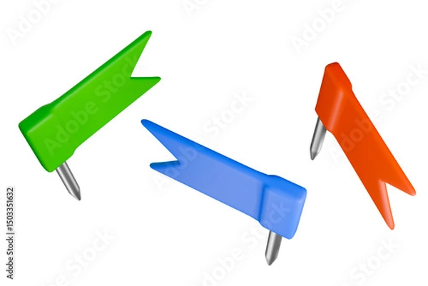Obraz Colorful map pins with flags top view an angle  ready for travel planning.