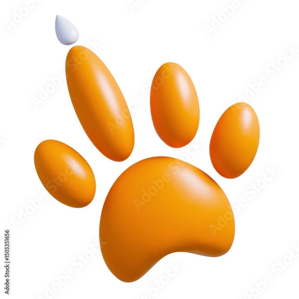 Obraz A cat paw in 3D vector style  featuring one claw pointing like a mouse cursor.