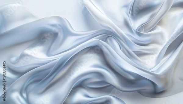Obraz Beautiful, smooth, white silk satin fabric with an abstract background.