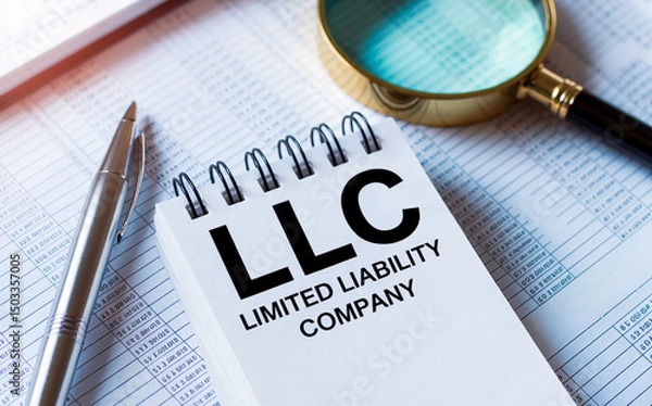 Obraz LLC Limited Liability Company Text on Notepad