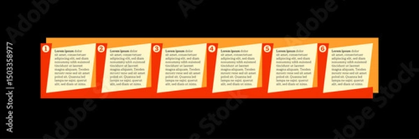 Fototapeta Very simply infographic design with 6 options or steps. Infographics for business concept.