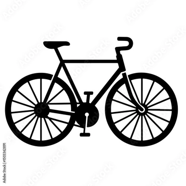Obraz A simple black illustration of a bicycle.