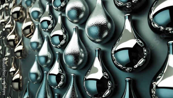 Obraz Abstract Tundra Landscape: Muted Metallic Orbs Desktop Wallpaper
