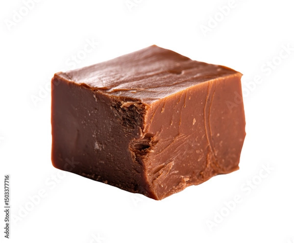 Obraz Delicious chocolate fudge for dessert or baking use in recipes on a transparent background, cut out
