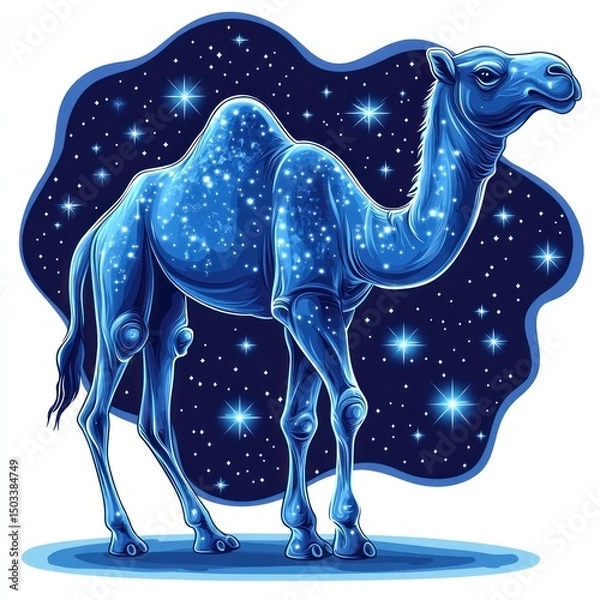 Obraz Celestial Camel: A Night Sky Tapestry