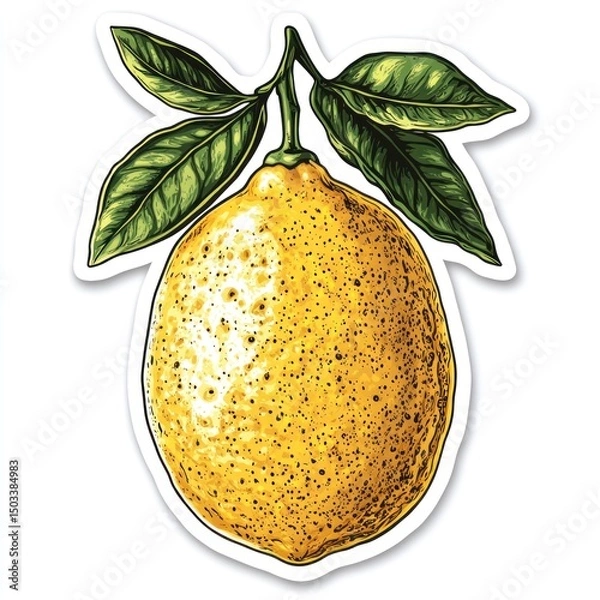 Obraz Vibrant Lemon Illustration: A Zesty Citrus Artwork